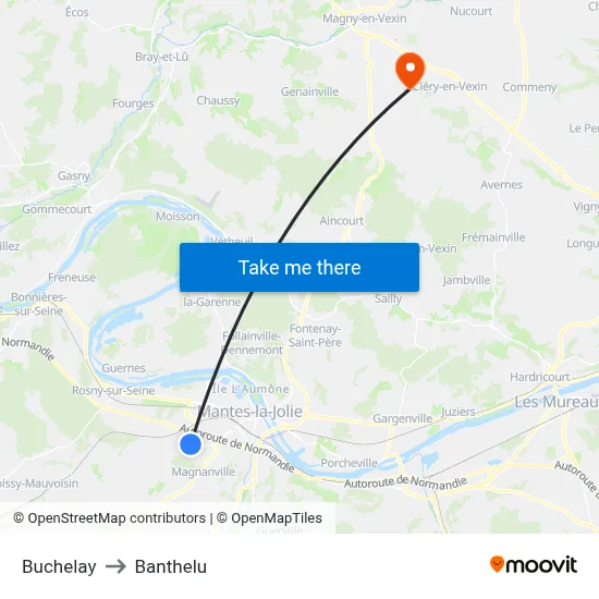Buchelay to Banthelu map