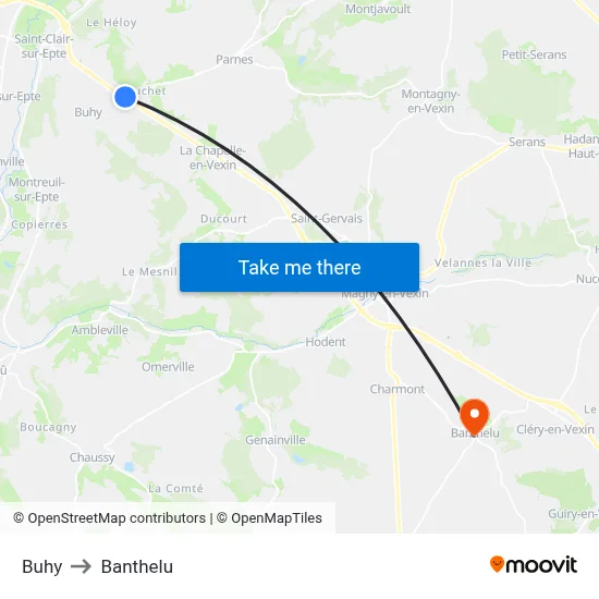 Buhy to Banthelu map