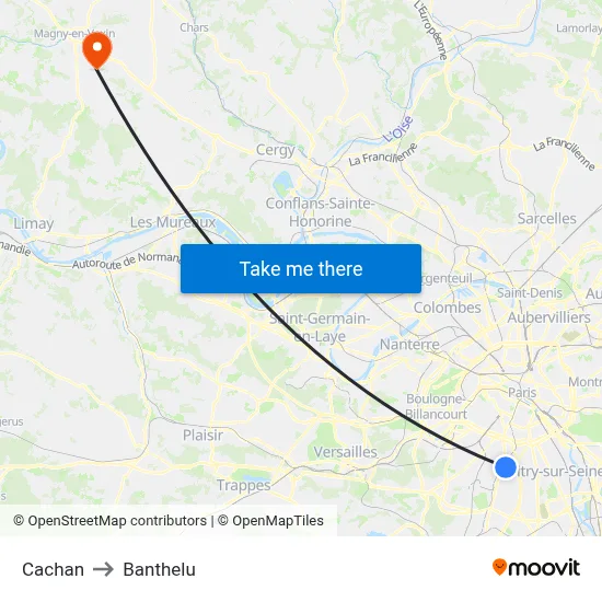 Cachan to Banthelu map