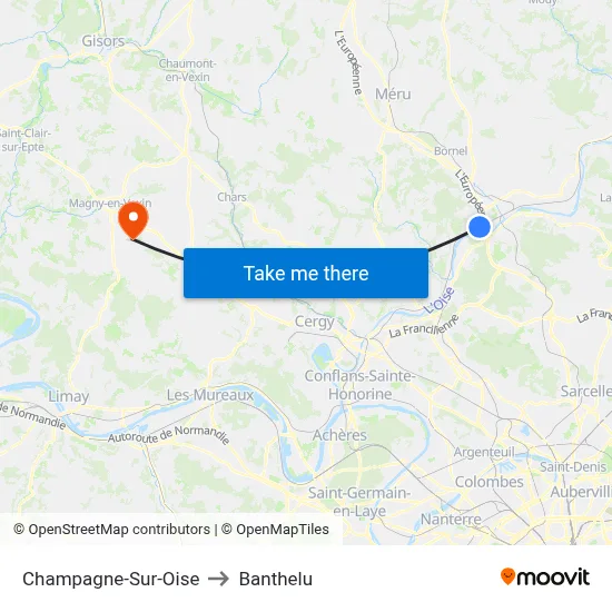 Champagne-Sur-Oise to Banthelu map