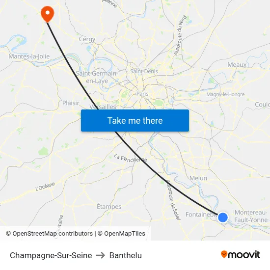 Champagne-Sur-Seine to Banthelu map