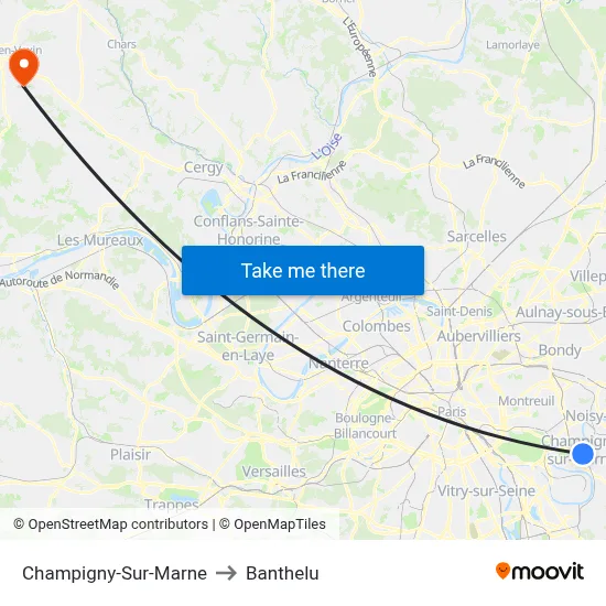 Champigny-Sur-Marne to Banthelu map
