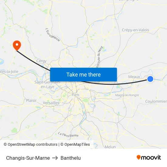 Changis-Sur-Marne to Banthelu map