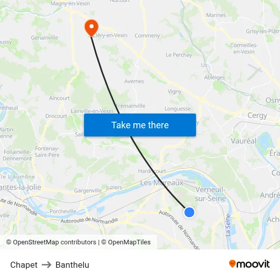 Chapet to Banthelu map