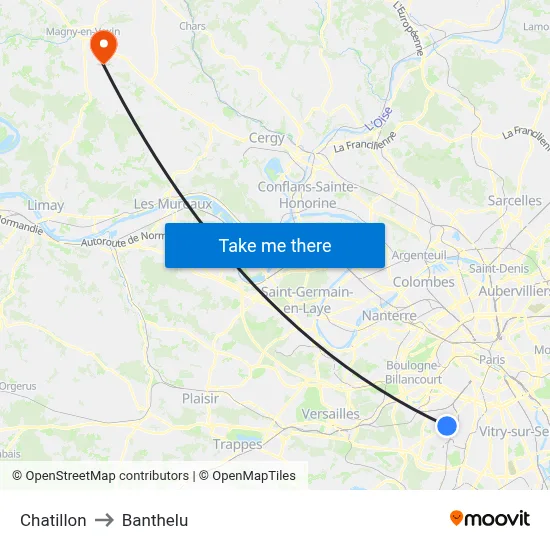 Chatillon to Banthelu map