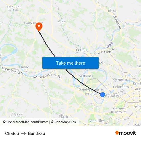 Chatou to Banthelu map