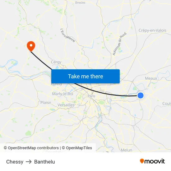 Chessy to Banthelu map