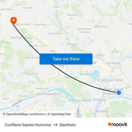 Conflans-Sainte-Honorine to Banthelu map