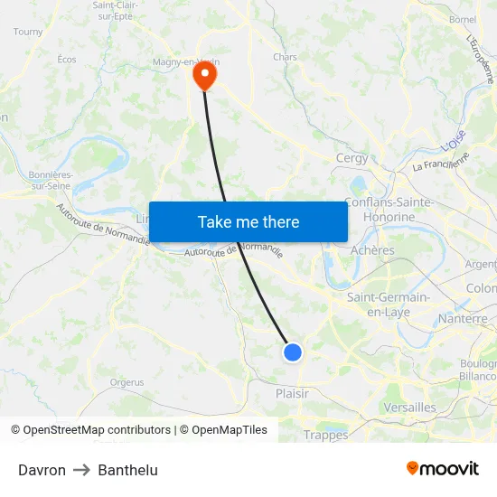 Davron to Banthelu map