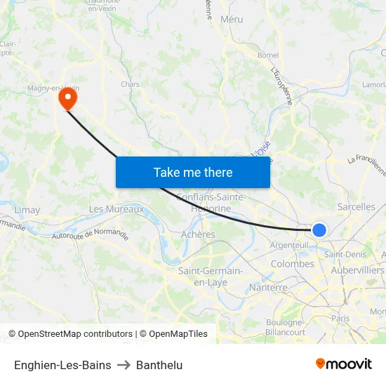 Enghien-Les-Bains to Banthelu map