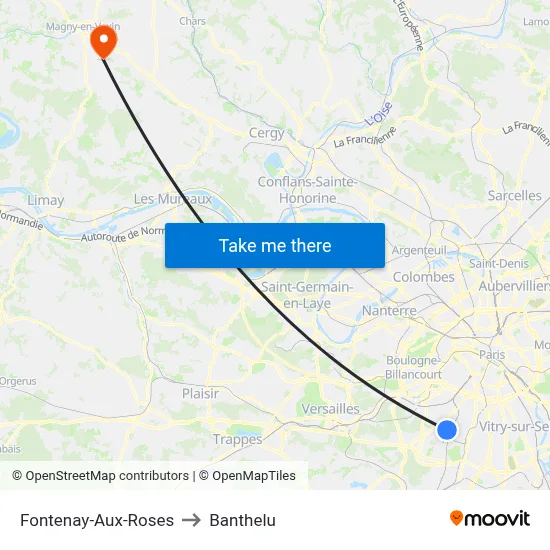 Fontenay-Aux-Roses to Banthelu map