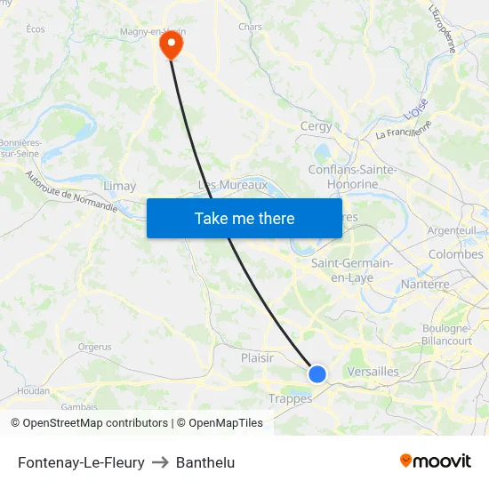 Fontenay-Le-Fleury to Banthelu map