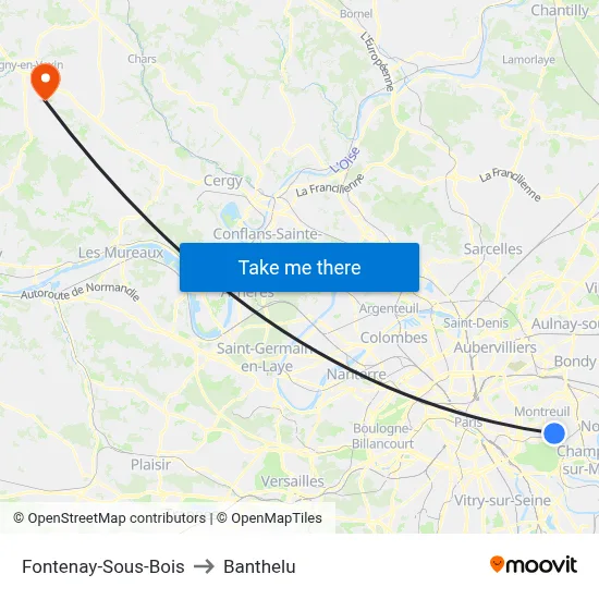 Fontenay-Sous-Bois to Banthelu map