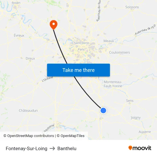 Fontenay-Sur-Loing to Banthelu map