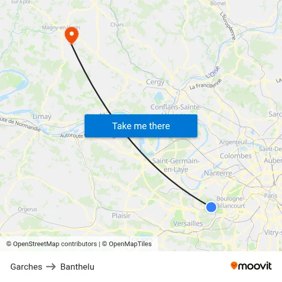 Garches to Banthelu map