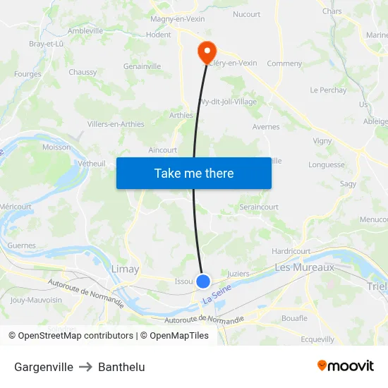 Gargenville to Banthelu map