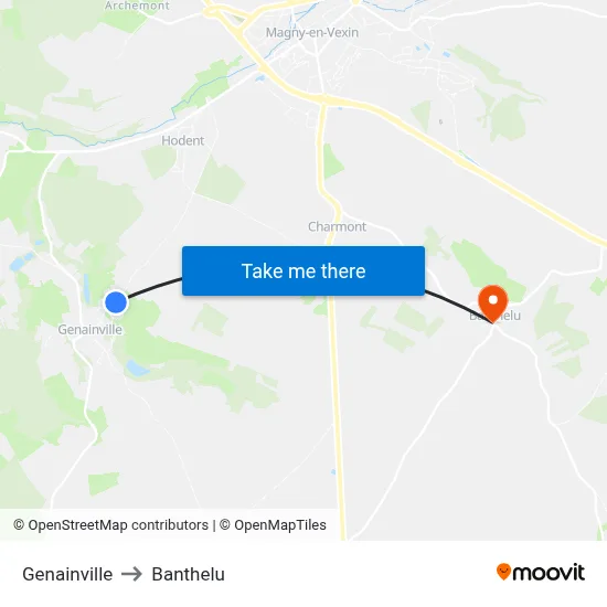 Genainville to Banthelu map