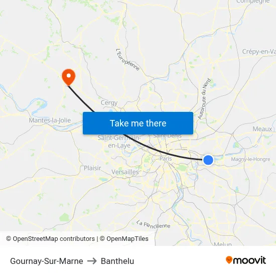 Gournay-Sur-Marne to Banthelu map