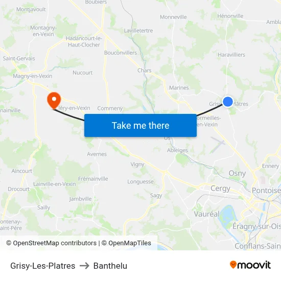 Grisy-Les-Platres to Banthelu map