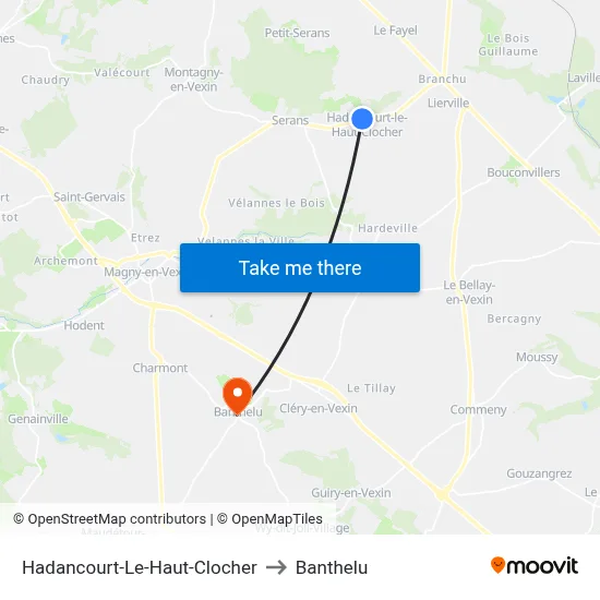 Hadancourt-Le-Haut-Clocher to Banthelu map
