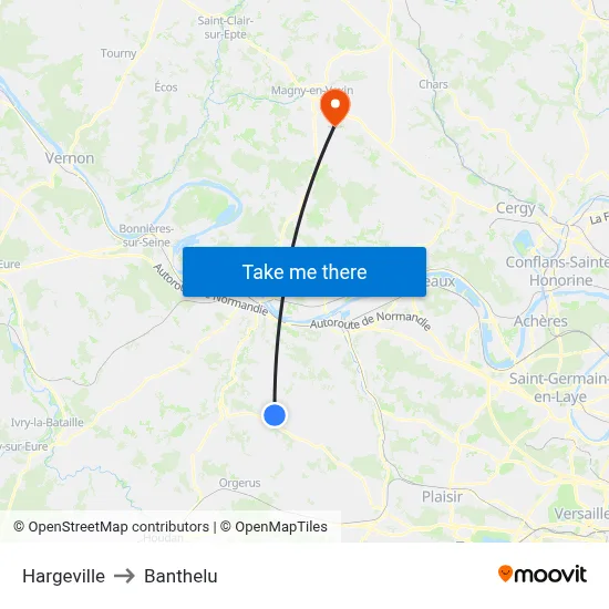 Hargeville to Banthelu map
