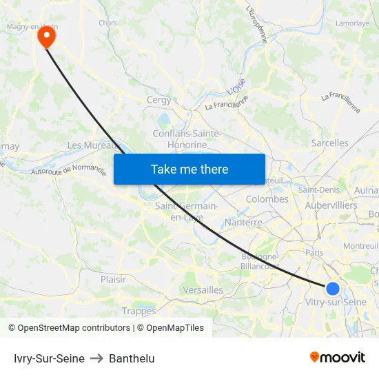Ivry-Sur-Seine to Banthelu map
