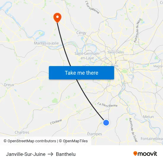 Janville-Sur-Juine to Banthelu map