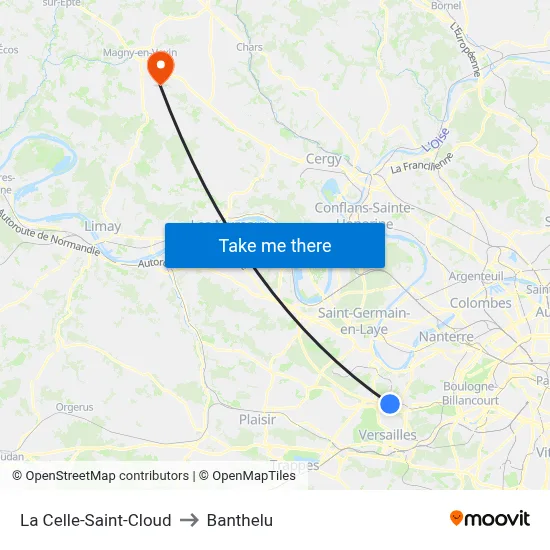 La Celle-Saint-Cloud to Banthelu map
