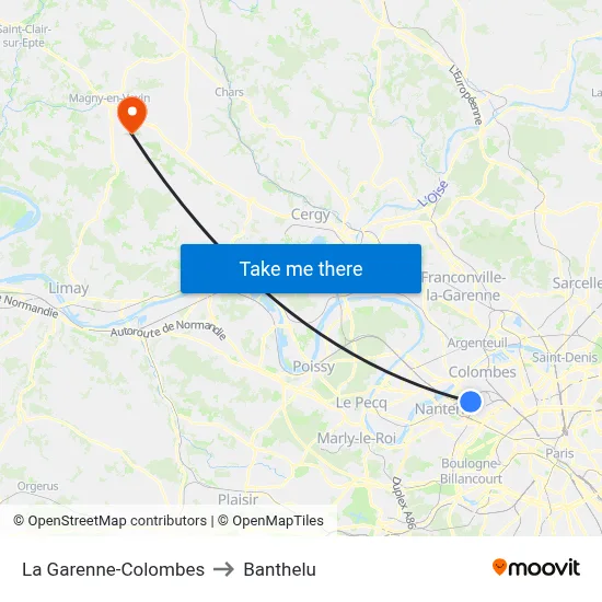 La Garenne-Colombes to Banthelu map