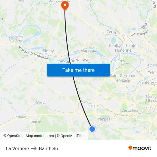 La Verriere to Banthelu map