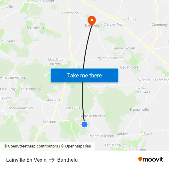 Lainville-En-Vexin to Banthelu map