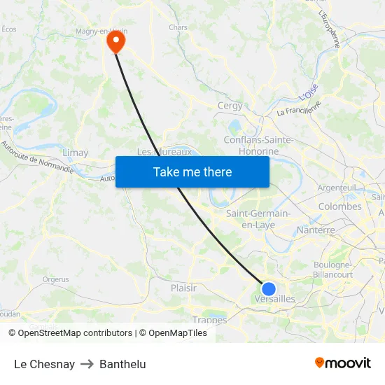 Le Chesnay to Banthelu map