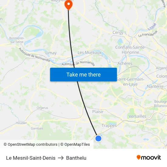 Le Mesnil-Saint-Denis to Banthelu map