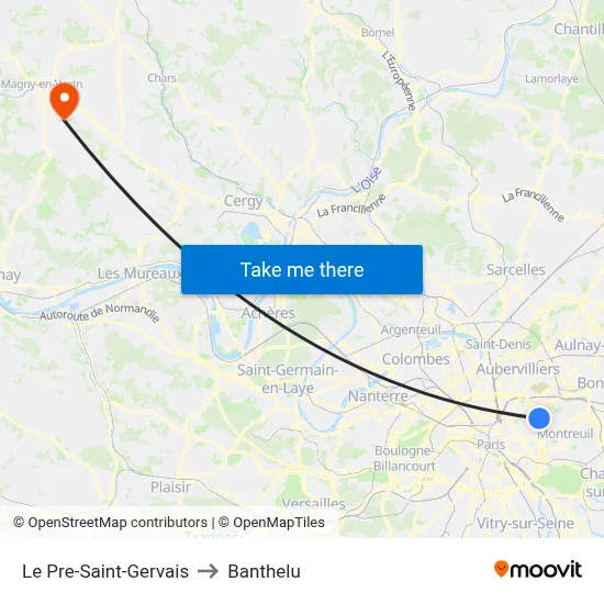 Le Pre-Saint-Gervais to Banthelu map