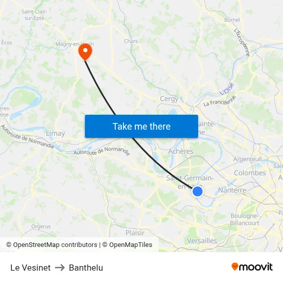 Le Vesinet to Banthelu map