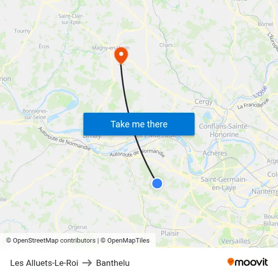 Les Alluets-Le-Roi to Banthelu map