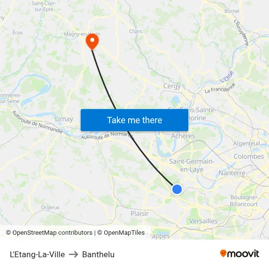 L'Etang-La-Ville to Banthelu map