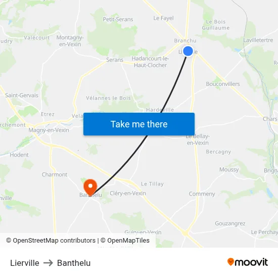 Lierville to Banthelu map