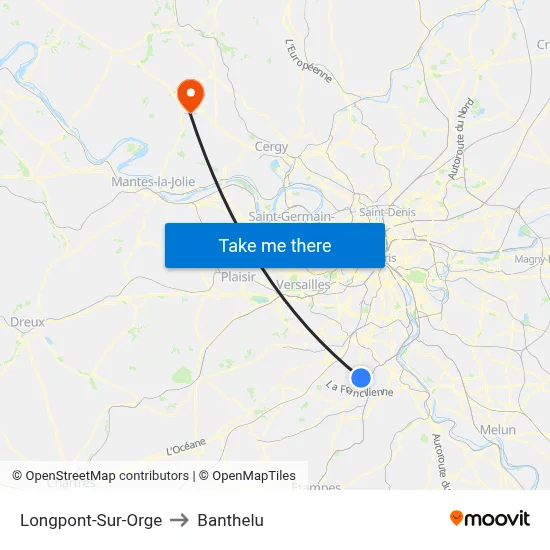 Longpont-Sur-Orge to Banthelu map