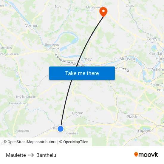 Maulette to Banthelu map