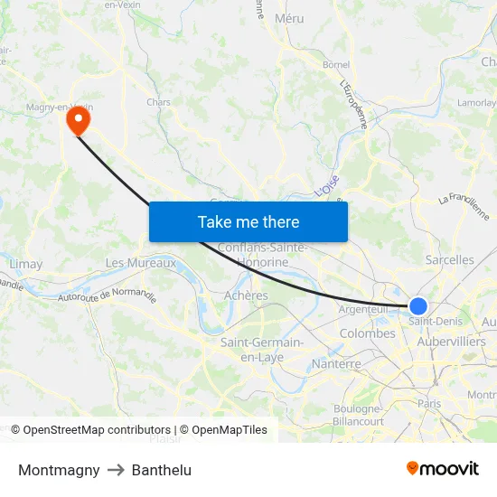 Montmagny to Banthelu map