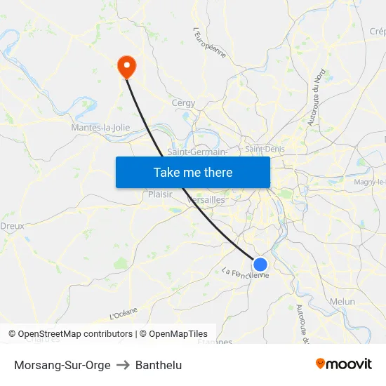 Morsang-Sur-Orge to Banthelu map