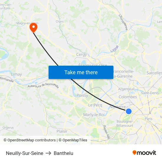Neuilly-Sur-Seine to Banthelu map
