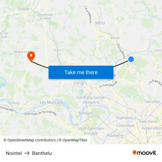 Nointel to Banthelu map