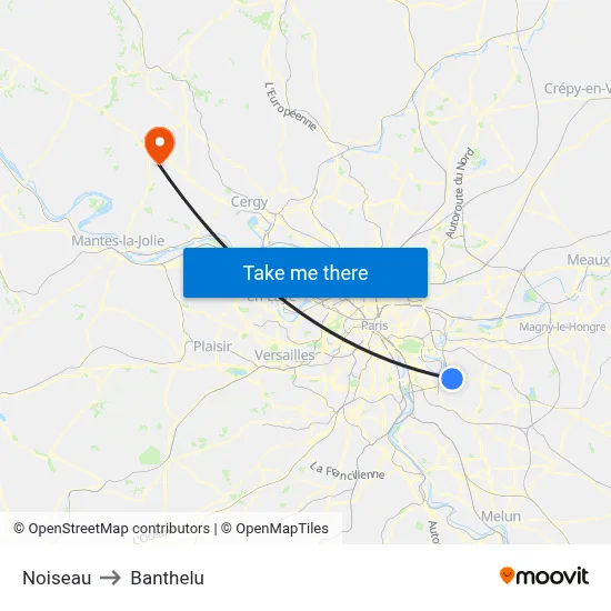 Noiseau to Banthelu map