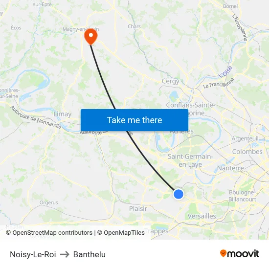 Noisy-Le-Roi to Banthelu map