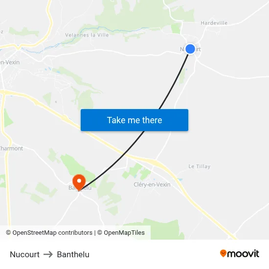 Nucourt to Banthelu map