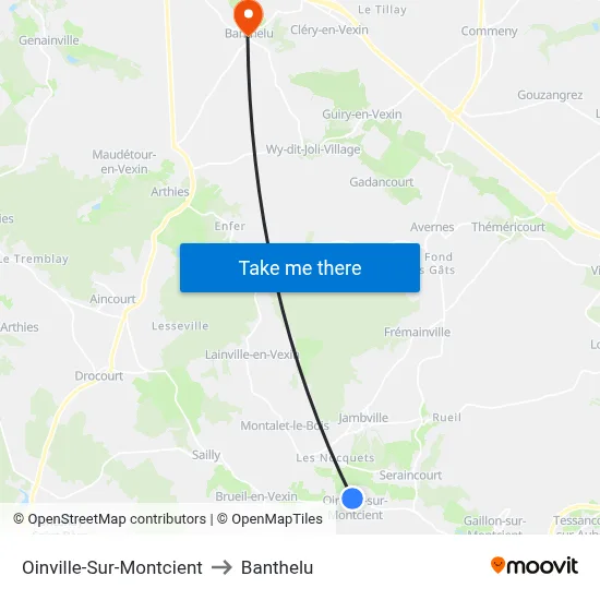 Oinville-Sur-Montcient to Banthelu map