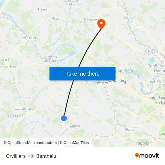 Orvilliers to Banthelu map