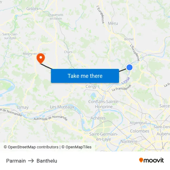 Parmain to Banthelu map
